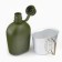 Army hiking Flabog "Adventure" 1 l for water, with a pot, plastic, green, case moss