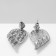 Earrings "Wings" angel, gray color in black silver