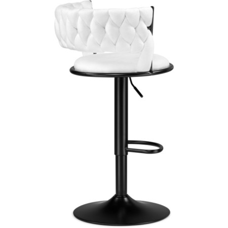 Barrier stool Lotus metal/velor, black/white 52x50x87 cm-3