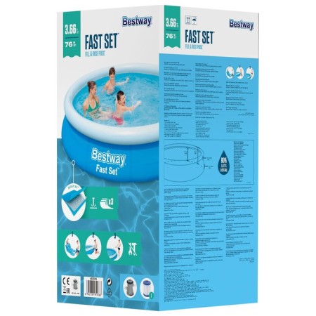 Basin of the inflatable FAST SET, 366 x 76 cm, filter pump, from 6 years old, 57274 Bestway-7