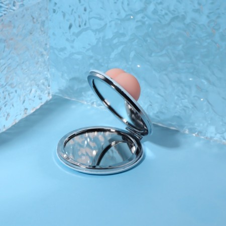 Mirror - Antistress "Corgi", folding, d = 7.2 cm, with an increase, artificial leather, blue color-3