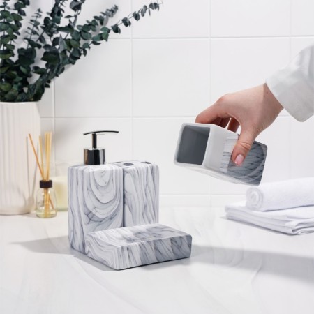 A set of accessories for the bathroom "Marble", 4 items (dispenser, soap dish, 2 glasses)-7