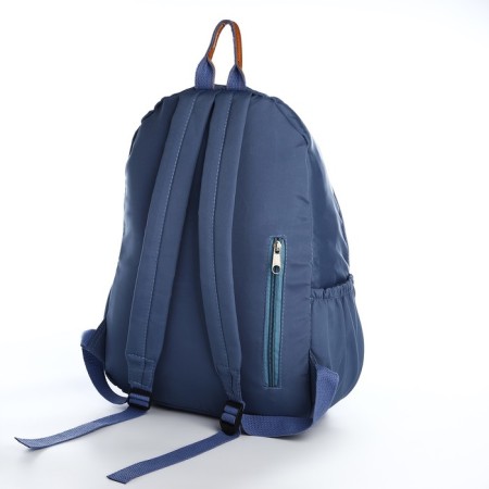 Young backpack from textiles on lightning, 4 pockets, blue color-3