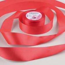 Satin tape, 40 mm × 23 ± 1 m, coral color No. 129
