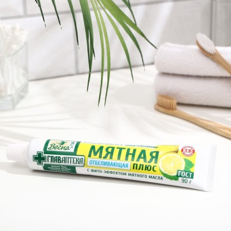 Toothpaste Spring, chapter mint, lemon + bleaching, 90 g, without case