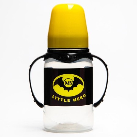 Little Hero feeding bottle, classic throat, 0 months, 150 ml., Cylinder, with handles-2