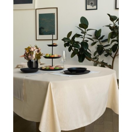 Tablecloth, size 160x160 cm, cream color