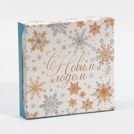 Folding box "Snowflakes", 14 x 14 x 3.5 cm, new year-2