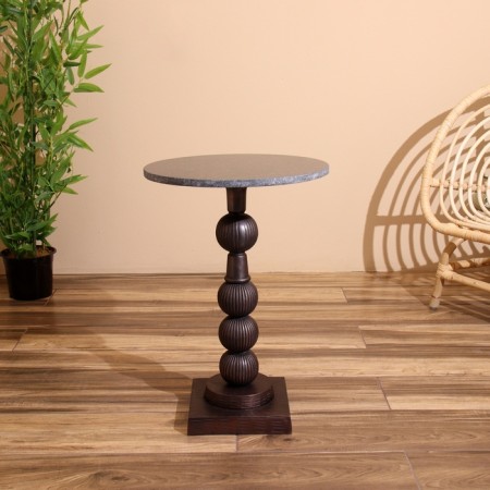Coffee table 41x41x59 cm, aluminum/marble-1
