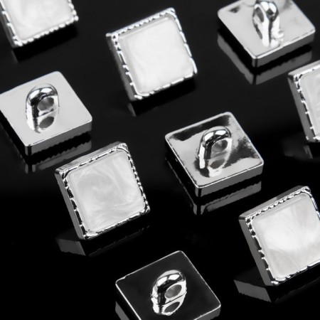 A set of plastic buttons on the leg, 13 × 13 mm, 10 pcs, silver color-1