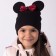 Two-layer hat "Mouse", color black/red bow, size 46-50