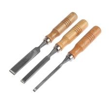 Set of chisels scrap, wooden handle, 6-12-18 mm