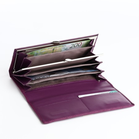 Women's wallet on magnet, purple color-3