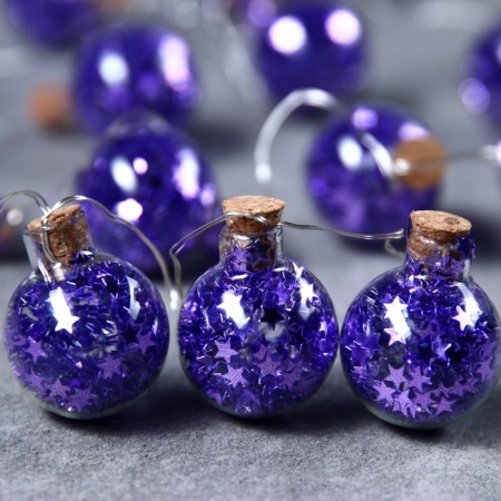 Garland “thread” 1.6 m with nozzles “Blue Balls”, IP20, silver thread, 15 LED, white glow, AAX2-1