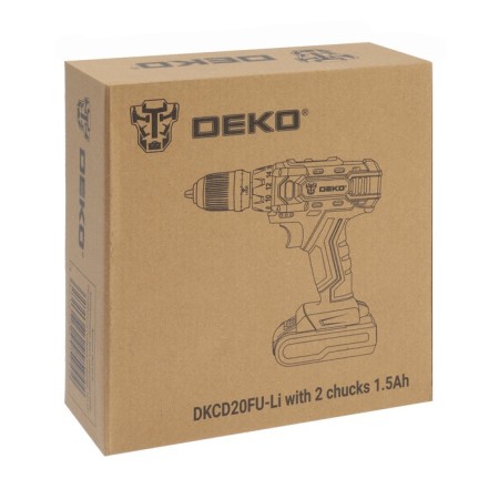 DEKO DKCD20FU-LI drill-pierce, with a removable cartridge, 20 V, 1.5 Ah, 42 nm, 2 speeds-10