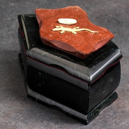 Casket "Pyathedral" 16x9x8 cm, natural stone, coil-1