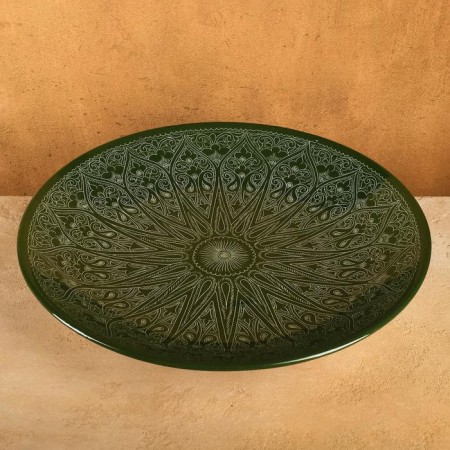 Largan Rishtan ceramics "Patterns", 42 cm, green
