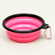 Silicone bowl, folding, 350 ml, 13 cm, pink