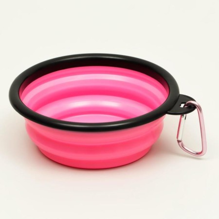 Silicone bowl, folding, 350 ml, 13 cm, pink