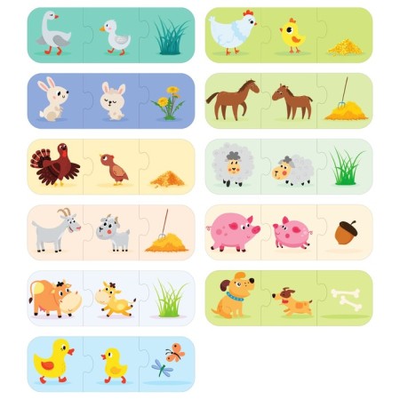 Set 3 in 1 "My Farm": 11 puzzles-chains, a book with stickers, coloring-3