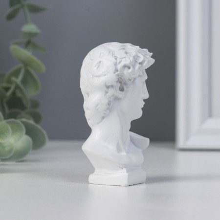 Souvenir Polystone "Bust David" White 4.7x4.5x7.8 cm-1