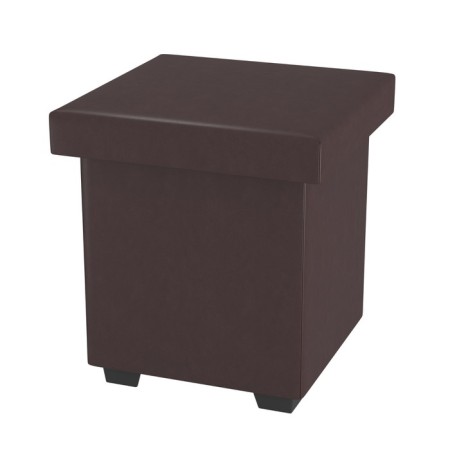 Puff with an opening top, leatherette, color brown whale