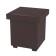 Puff with an opening top, leatherette, color brown whale
