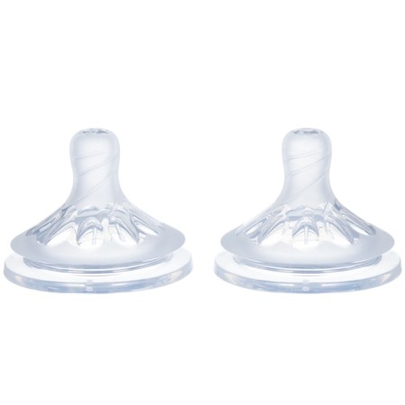 Nipple for a bottle, +0Met., 2pcs., Slow flow, Natural, Groce 50mm-5