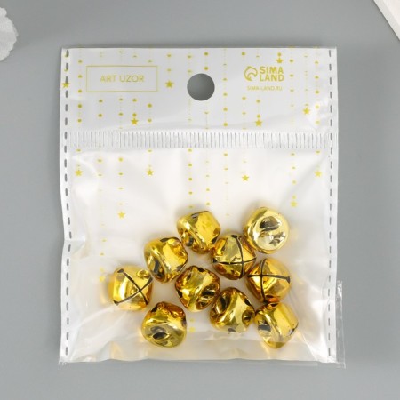 Set of decor for creativity "Bells Golden" d = 1.3 cm set 10 pcs-4