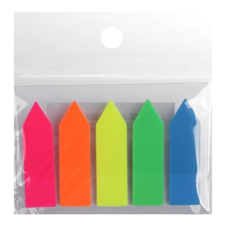 Block Bookmark with a sticky edge "Arrow" 12 mm x 45 mm, plastic, 5 colors of 20 sheets, fluorescent-1