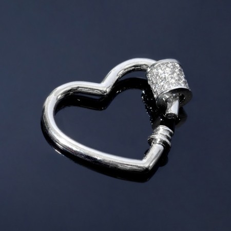 Rooster "Heart" castle, silver color-1