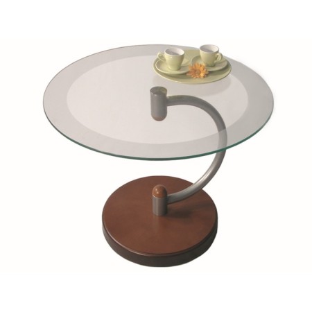 Table Journal duet 13n, 600x600x500, metallic/brown/transparent