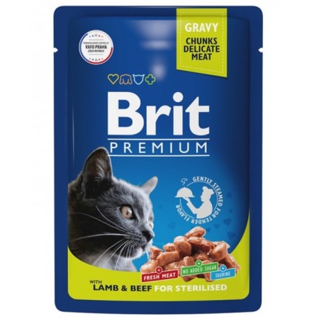 Wet Brit Premium food for sterilized cats, lamb and beef in sauce, spider, 85 g 938381