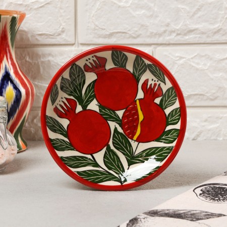 The plate of the Rishtan ceramics "Grenades", flat, 15 cm,-4