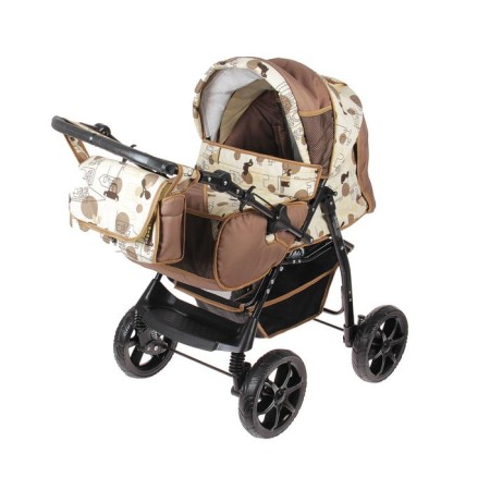 Polaruska-transformer "Gnome", plastic wheels, shades of beige, drawing mix