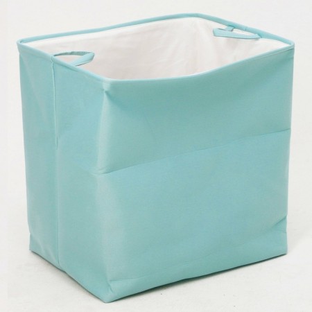 A basket for storing toe with a puff on a rope, 40 x 50 x 48 cm, blue-3