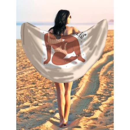 Pareo and beach rug "My rules", d = 150 cm