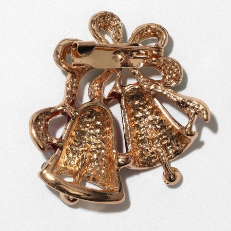 New Year! New Year's Brooch "Bells", the color is red-green in gold-2