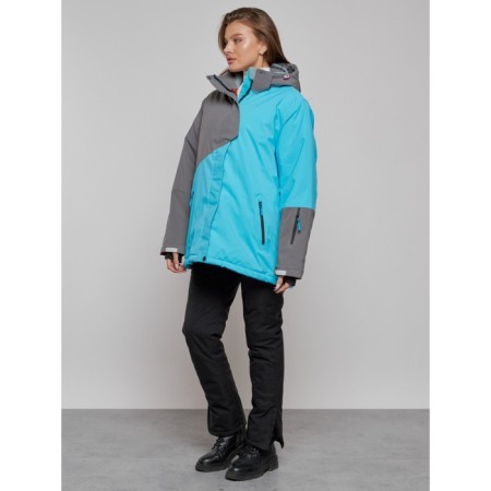 Ski jacket women's winter, size 54, blue color-15