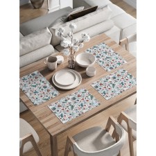A set of napkins for setting the table “Cozy Winter”, rectangular, rounded edges, size 30x46 cm, 4 pcs