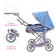 Stroller for dolls, universal, with carrying, basket, handle is regulated, metal frame