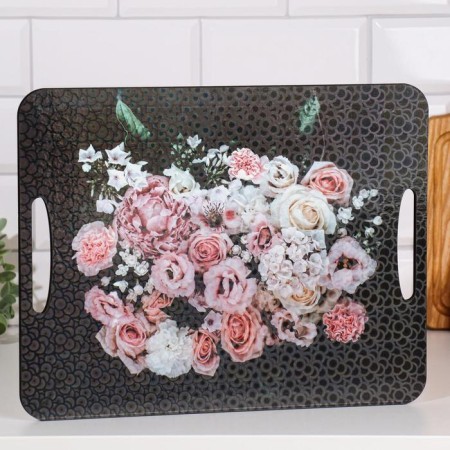 Defense and serving board -Podods "bouquet of roses" 36x28 cm-1