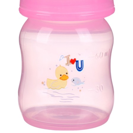 A bottle for feeding is colored, classic throat, 60 ml., From 0 months., Mix drawing for a girl-10