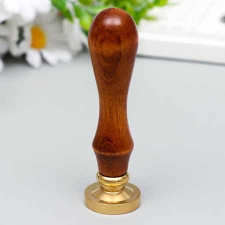 Printing for wax with a wooden handle "Algae" 9x2.5x2.5 cm-2