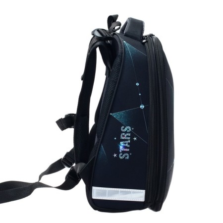 School backpack 38 x 30 x 16 cm, ergonomic back, stavia "black cat", black-5