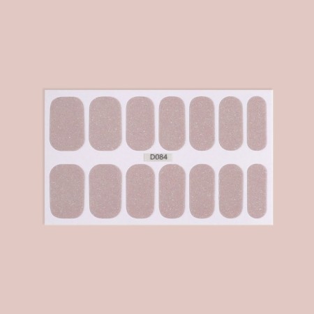 Manicure films, 14 pcs, with sparkles, beige color-3