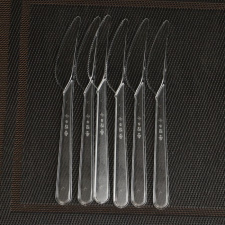 Plastic disposable knife "premium", 18 cm, transparent color, set of 6 pcs/pc.-5