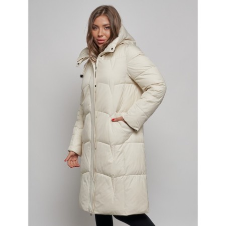 Coat insulated winter female, size 46, beige color-9