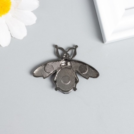 Decor for creativity metal, rhinestones "fly" dark silver set 2 pcs 3.5x4.7 cm-3