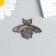 Decor for creativity metal, rhinestones "fly" dark silver set 2 pcs 3.5x4.7 cm